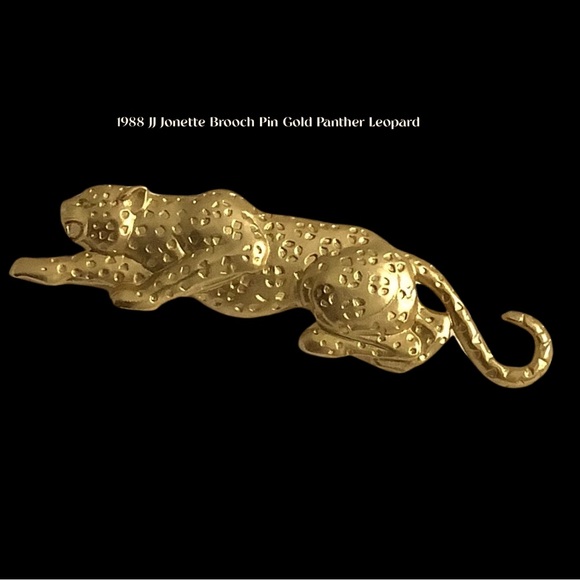 Vintage Jewelry - Vintage JJ Jonette Jewelry Leopard Brooch Pin